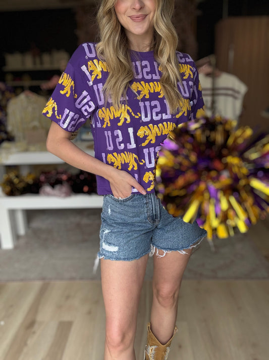 Stewart Simmons Licensed LSU Repeat Tee
