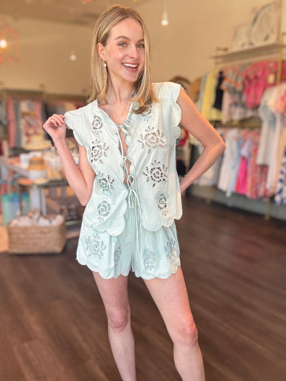 Mint Tie Front Set