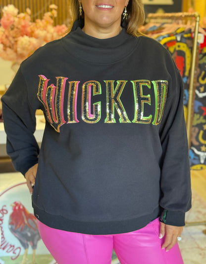 Queen of Sparkles Licensed Black "WICKED" Logo Sweatshirt