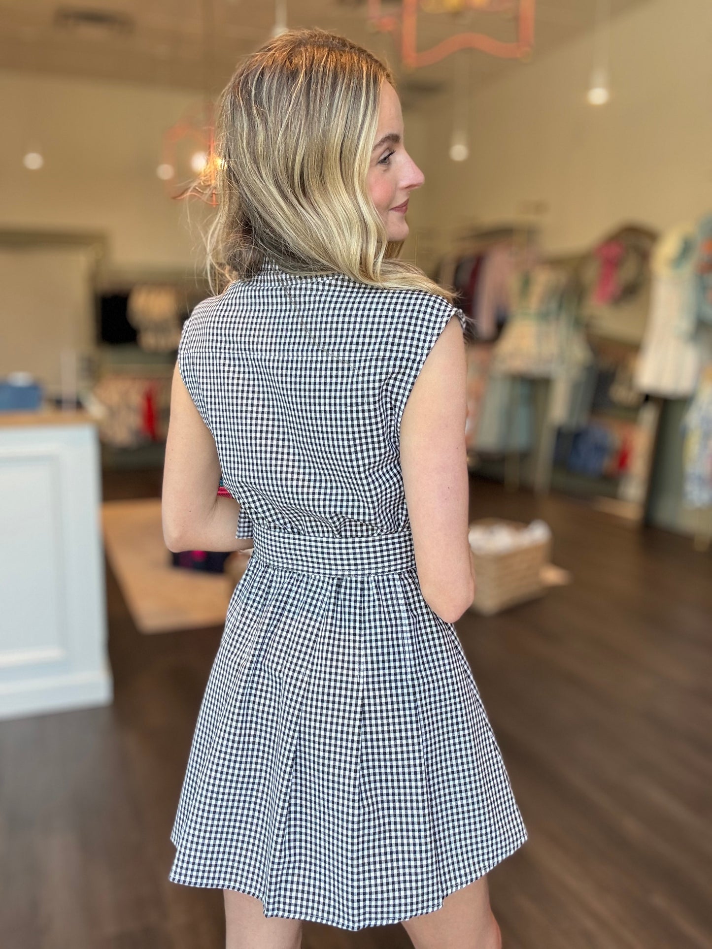 Norah Gingham Belted Dress