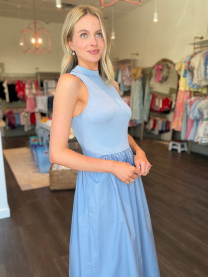 Karlie Solid Mock Maxi Dress