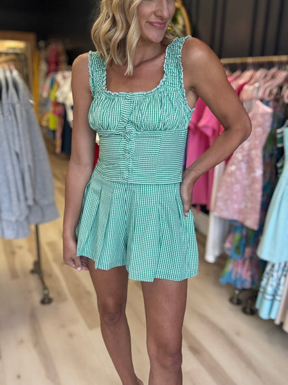 Green Gingham Set