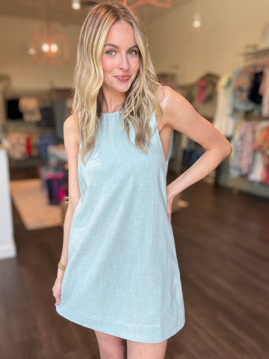 Eve Open Back Mini Dress in Mint