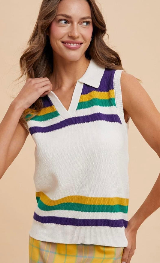 Mardi Gras Colorblock Vest (preorder)