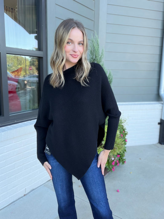 Dolman Sweater Top in Black