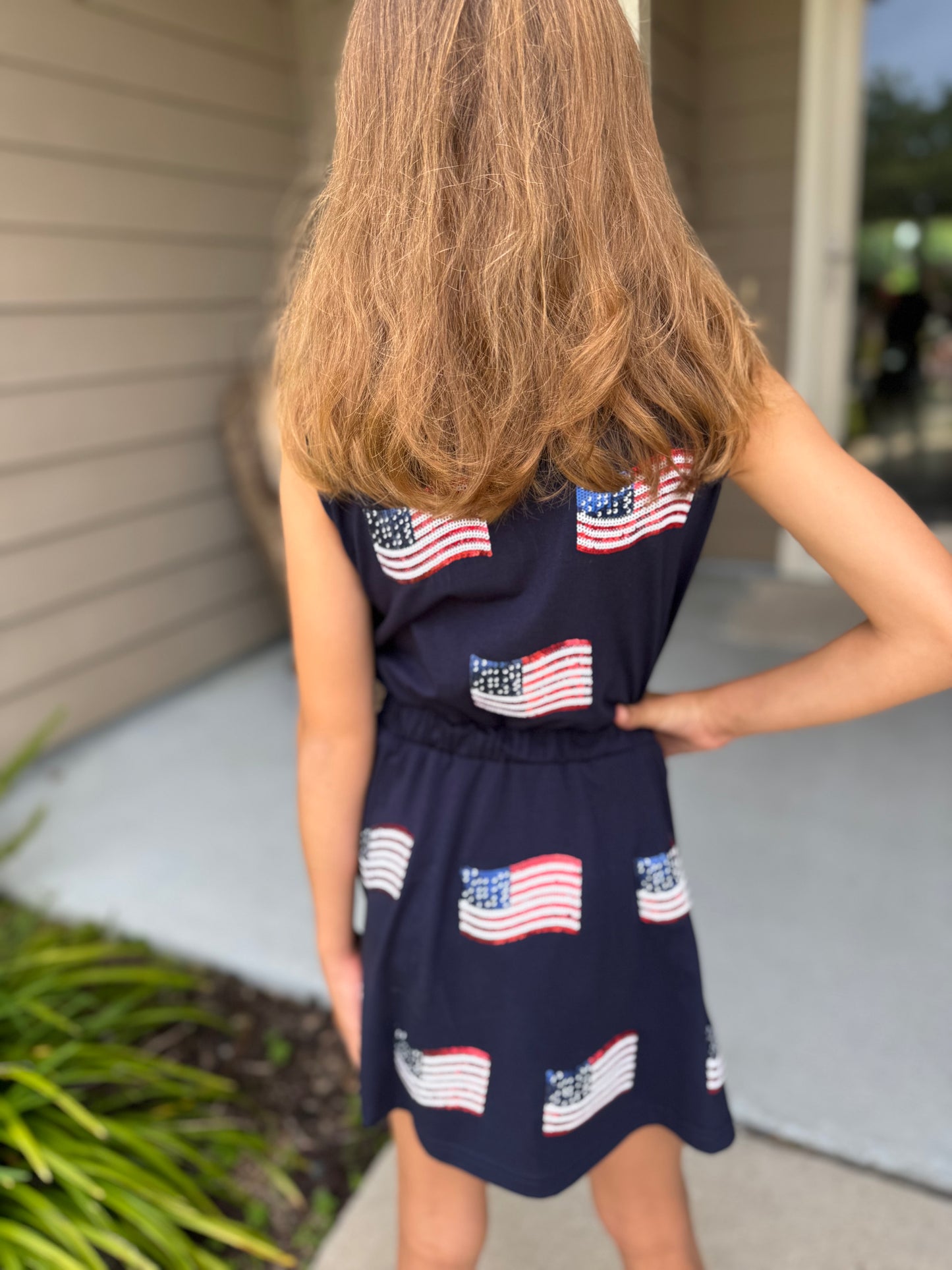 Sequin Flag Dress in Kid