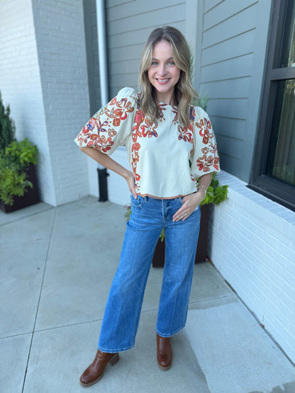 THML Floral Embroidered Top