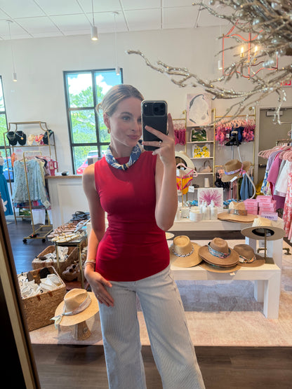 Jay Asymmetrical Tank In Red