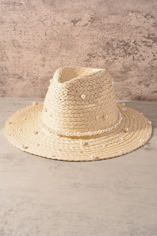 Pearl Detail Summer Hat