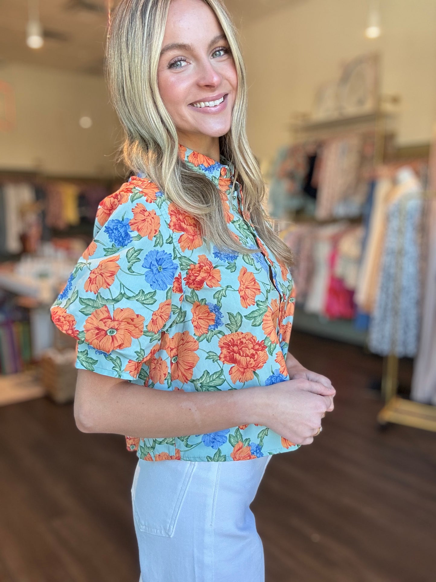 Mollie Floral Puff Sleeve Top