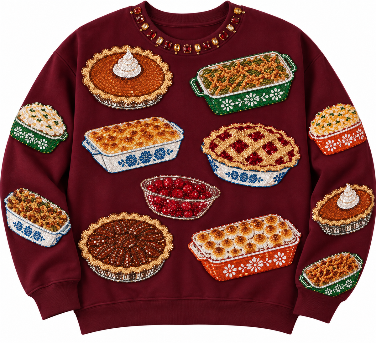 Thanksgiving Food Sequin Sweatshirt (MOM + ME) PREORDER