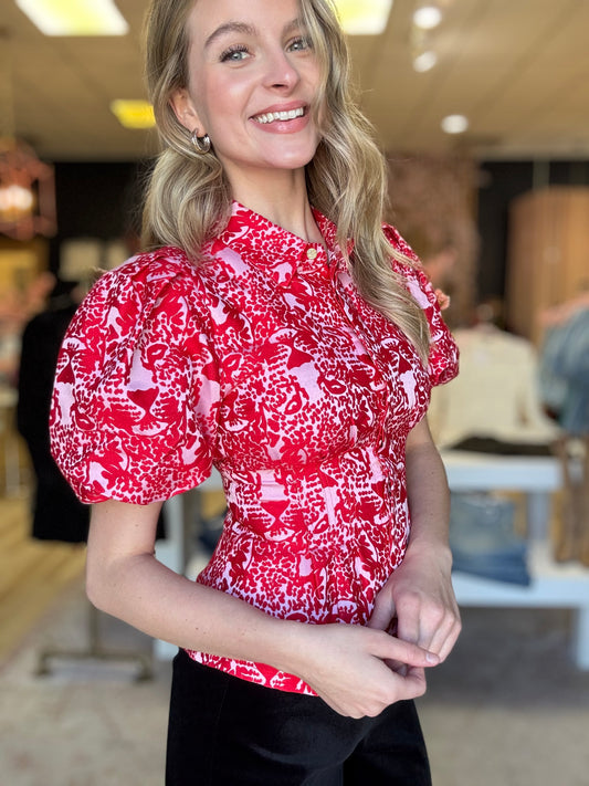 Emily Mccarthy Britt Top in Cheeky Cheetah