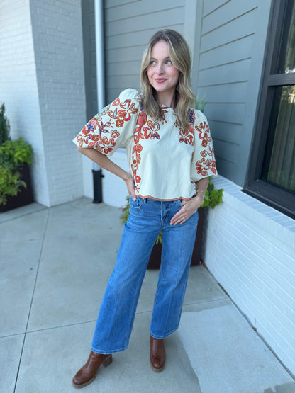 THML Floral Embroidered Top