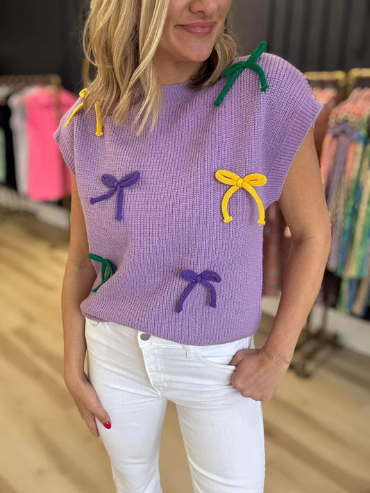 Mardi Gras Bow Top (preorder)