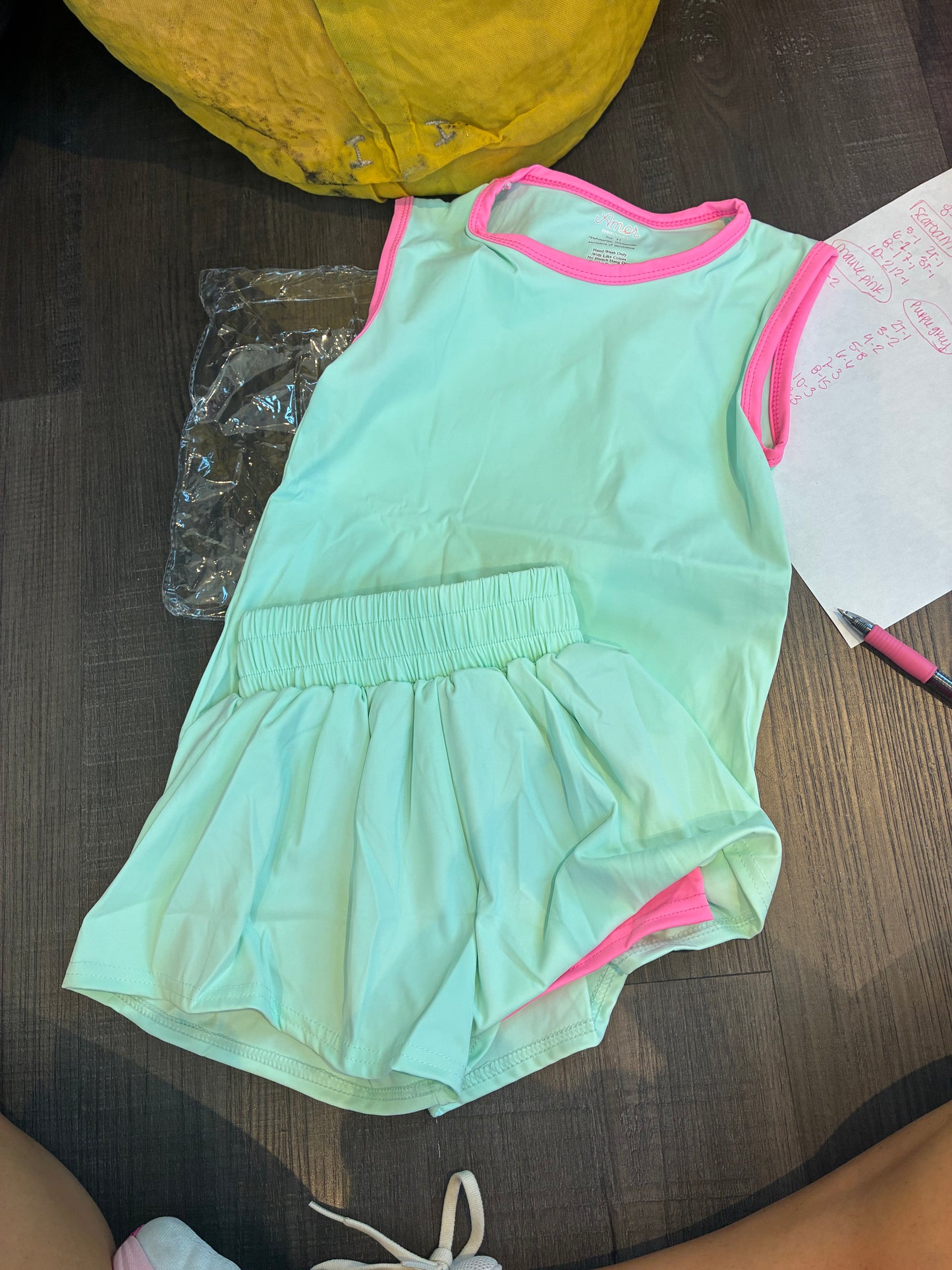 Kids Contrast Trim Butterfly Short Set