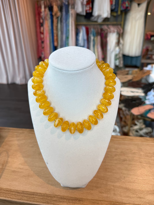Colorful Beaded Layering Necklace in Yellow