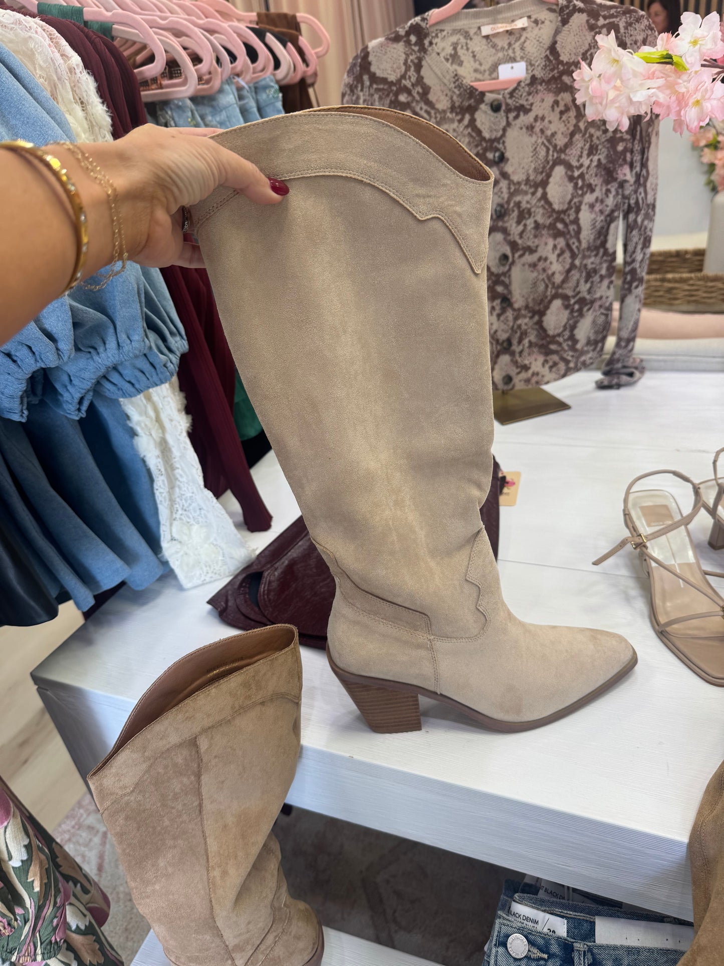 Knee High Boot - Beige