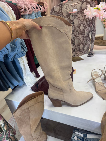 Knee High Boot - Beige