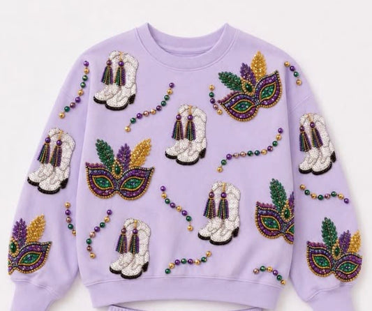 Mardi Gras Boots Sweatshirt (PREORDER)
