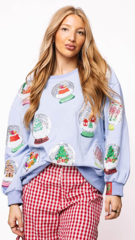 Queen of Sparkles Sparkly Globe Sweatshirt