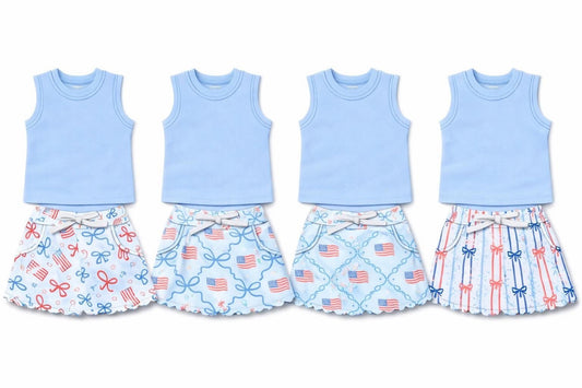 Fourth Of July Kid Skort Sets (PREORDER)