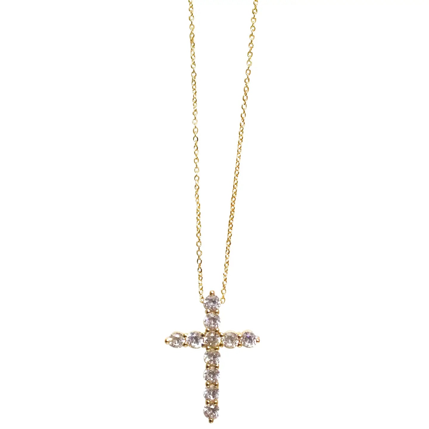 Gemelli CZ Cross Charm Necklace