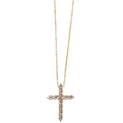 Gemelli CZ Cross Charm Necklace