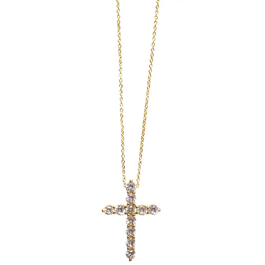Gemelli CZ Cross Charm Necklace