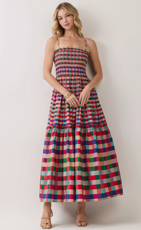 Plaid Smocked Dress