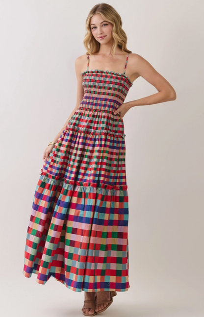Plaid Smocked Dress
