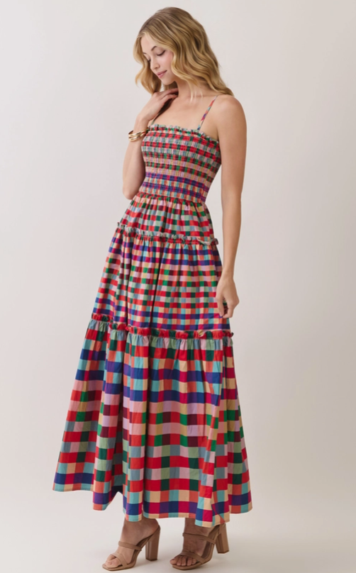 Plaid Smocked Dress
