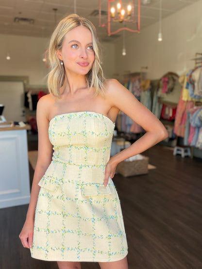 Tweed Dress in Yellow