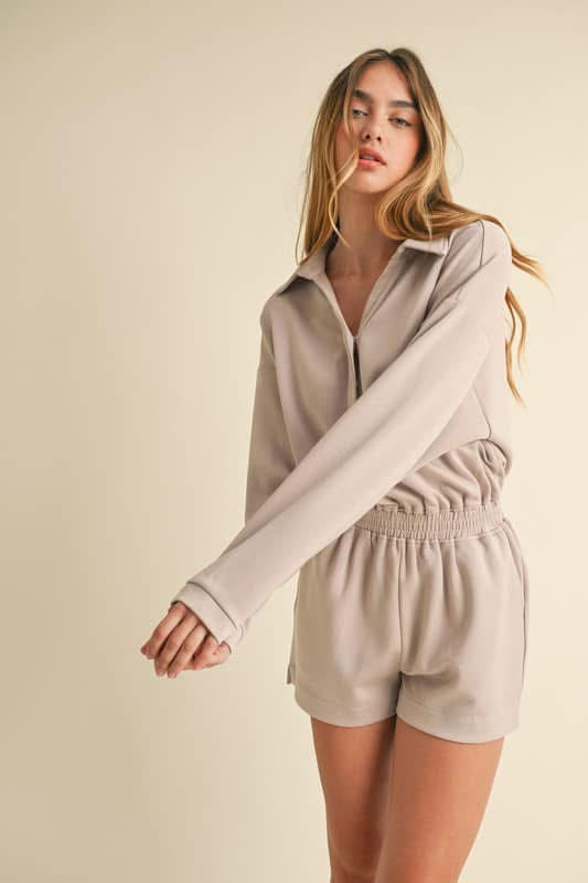 Modal Blend Long Sleeve Romper