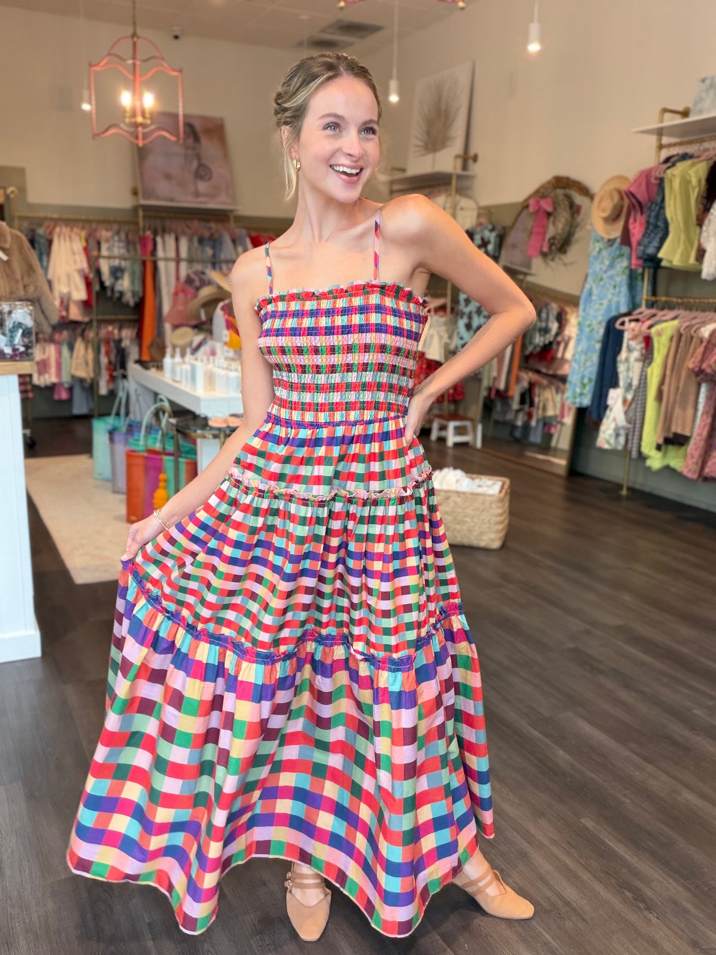Plaid Smocked Dress