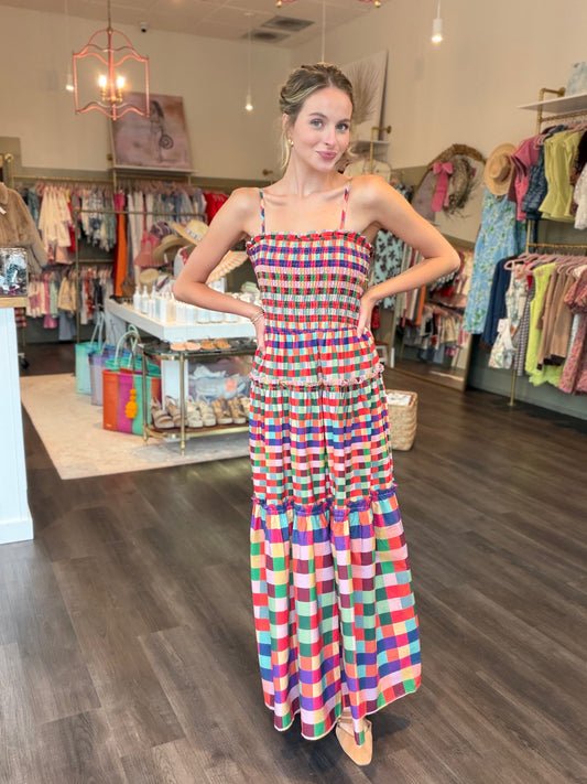 Plaid Smocked Dress