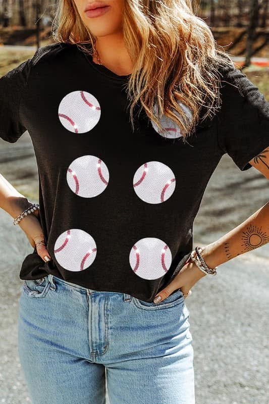 Sequin Baseball Tees