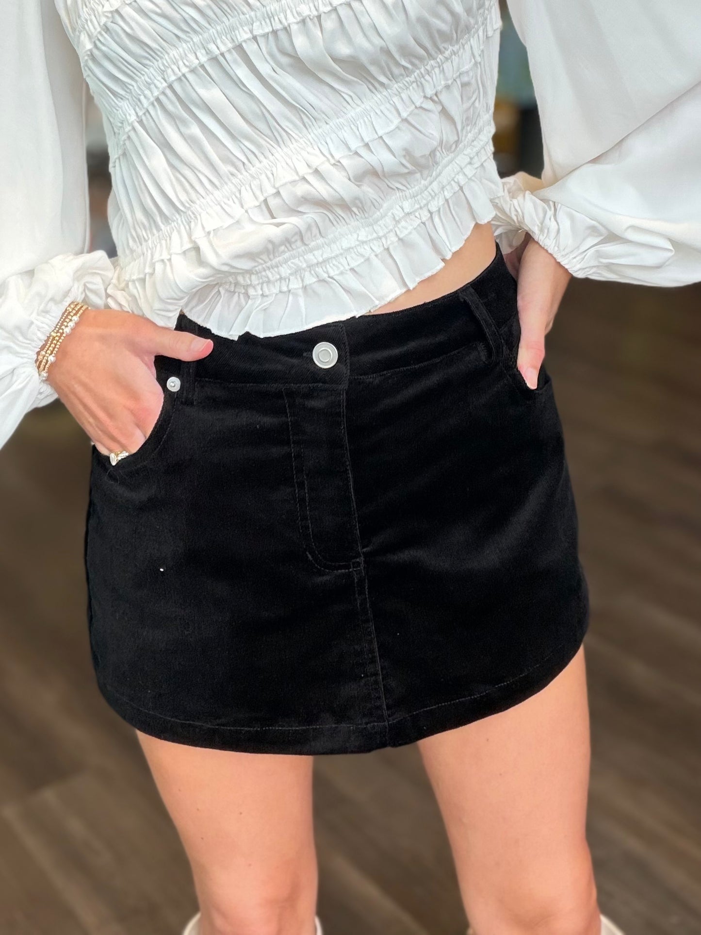 Corduroy Skort - Black