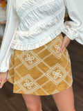 Camel Suede Asymmetrical Skort