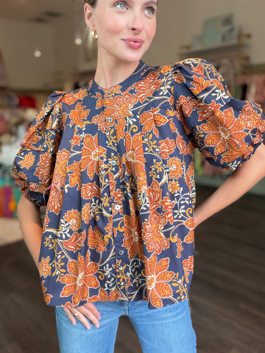 Zoey Floral Puff Sleeve Top