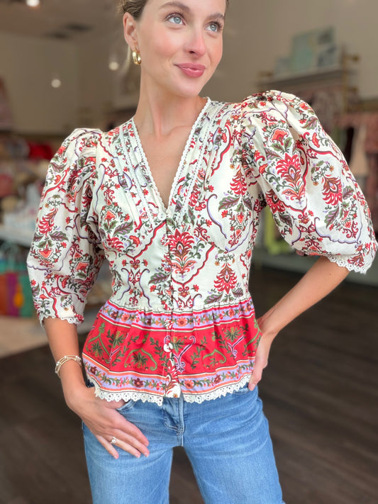 Eloise Floral Peplum Blouse