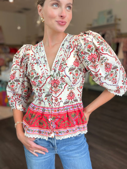 Eloise Floral Peplum Blouse
