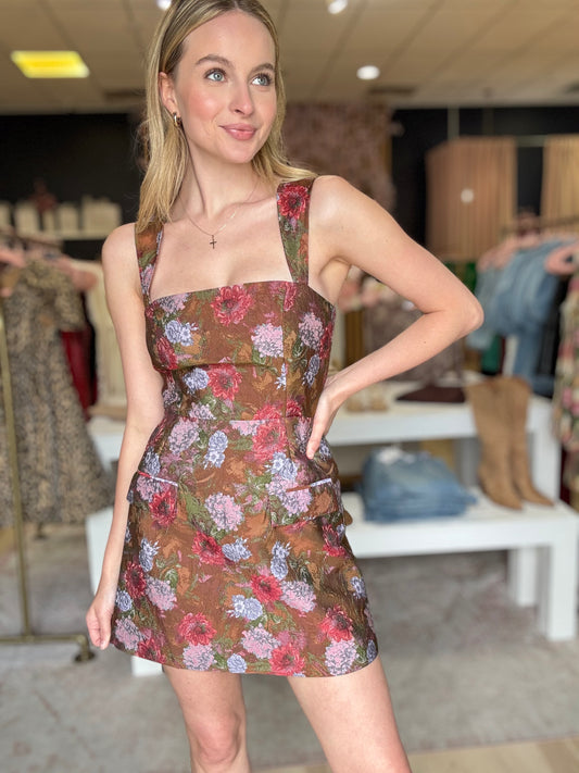 Romony Printed Jacquard Mini Dress