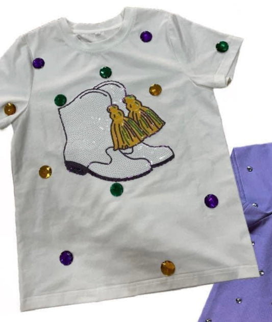 Mardi Gras Boot Tee