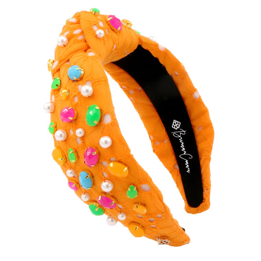 Brianna Cannon Neon Lights Orange Eyelet Headband