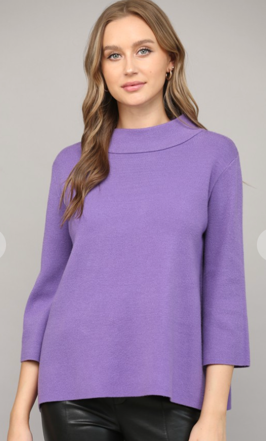 PREORDER Mock Neck Sweater with Sleeve