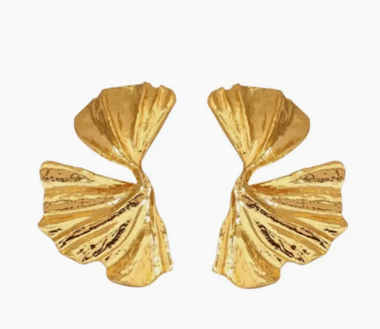 Golden Fan Earring
