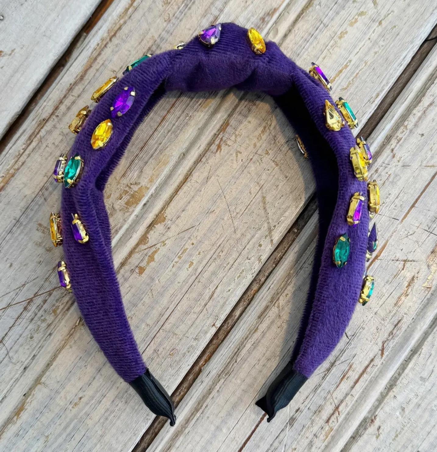 Purple Velour Mardi Gras Headband