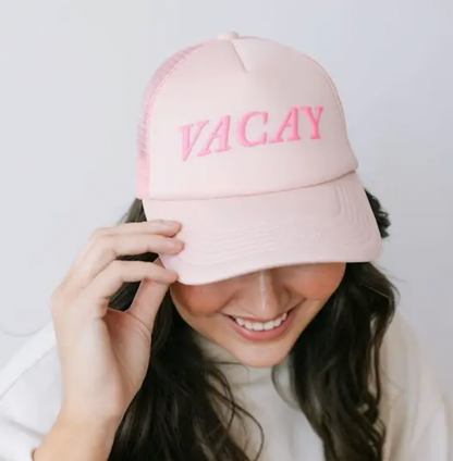 Sunshine Tienda Pink Vacay Trucker Hat