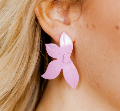 Fern Pink Peony Earring