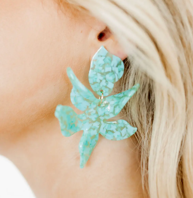 Flora Earrings Aquamarine